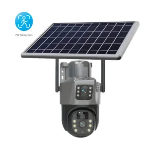 4G Sim Solar Powered Outdoor Security Camera | Dual Lens CCTV Dome  | O-Kam App Support